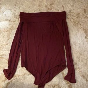 WORN ONCE - off the shoulder red bodysuit